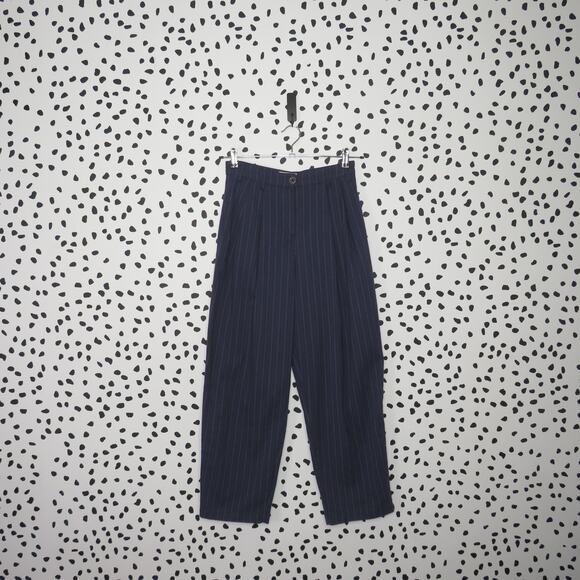 Urban Outfitters Navy Pinstripe Trousers - Picture 3 of 9